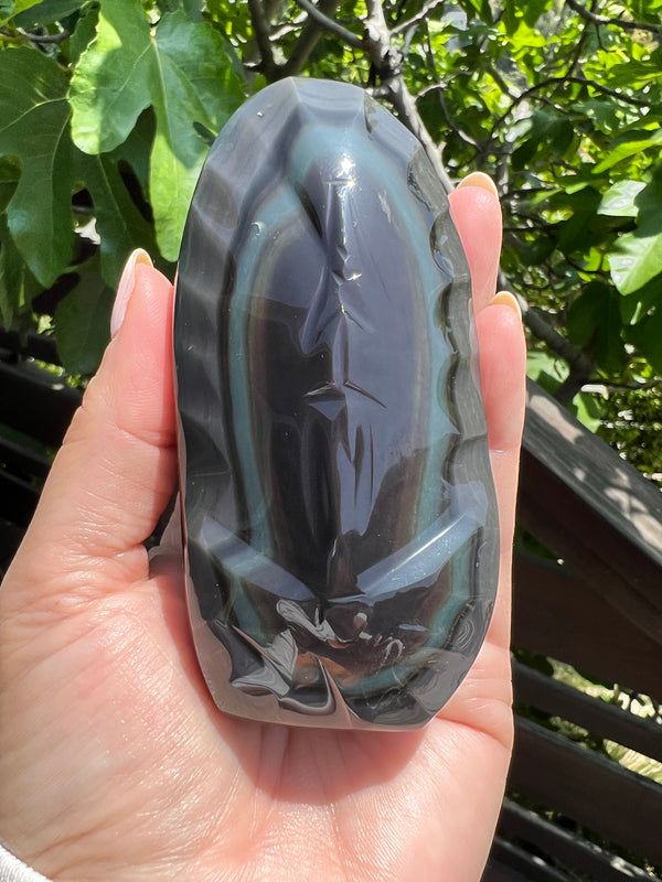 Divine Mother Carving Rainbow Obsidian 560(5)