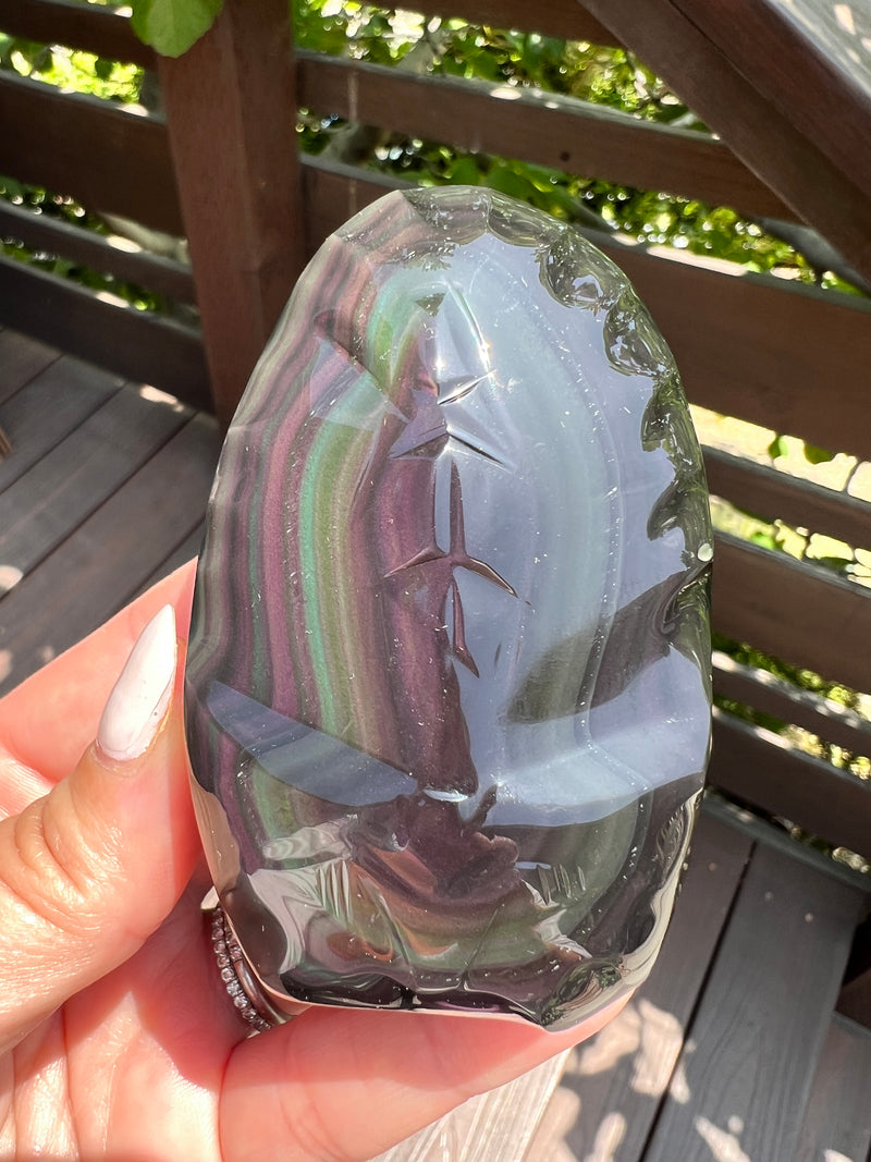 Divine Mother Carving Rainbow Obsidian 280(4)