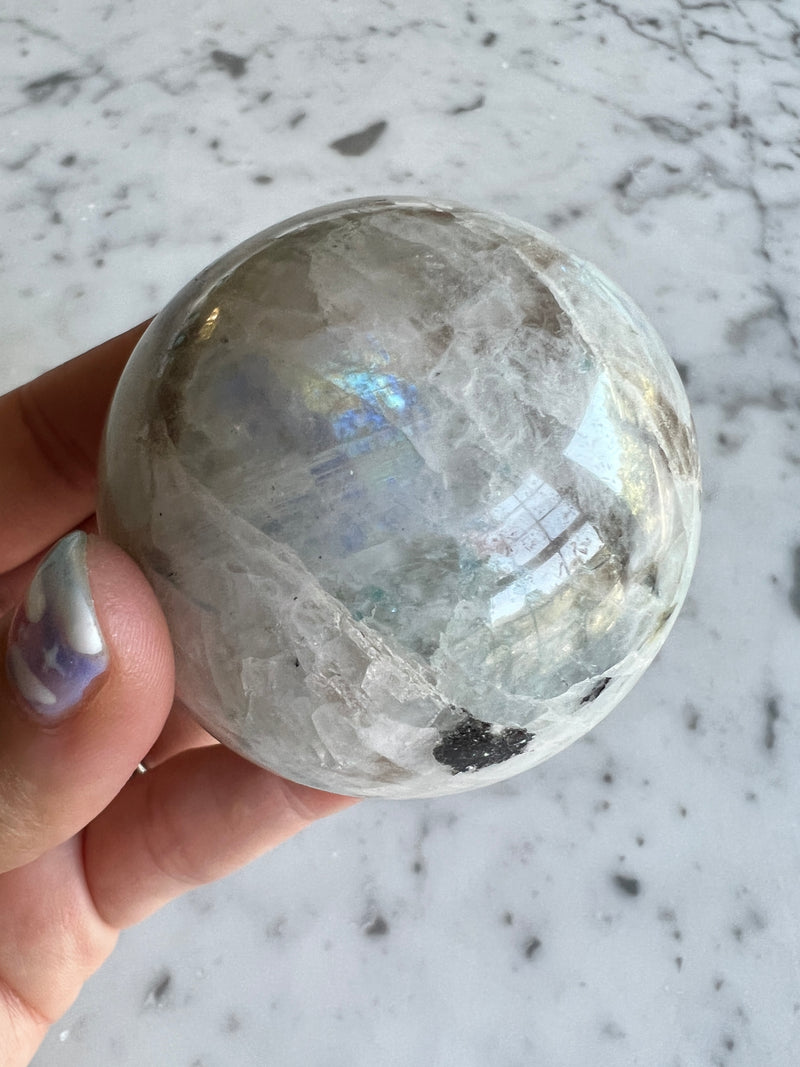Rainbow Moonstone sphere (51)
