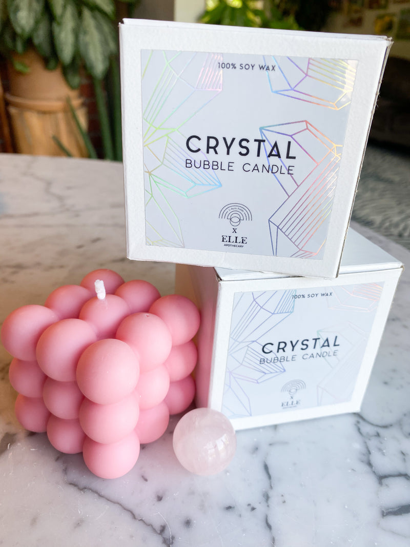 Crystal Bubble Candle pink