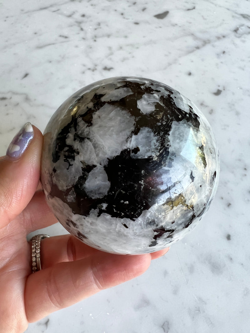 Rainbow Moonstone sphere (53)