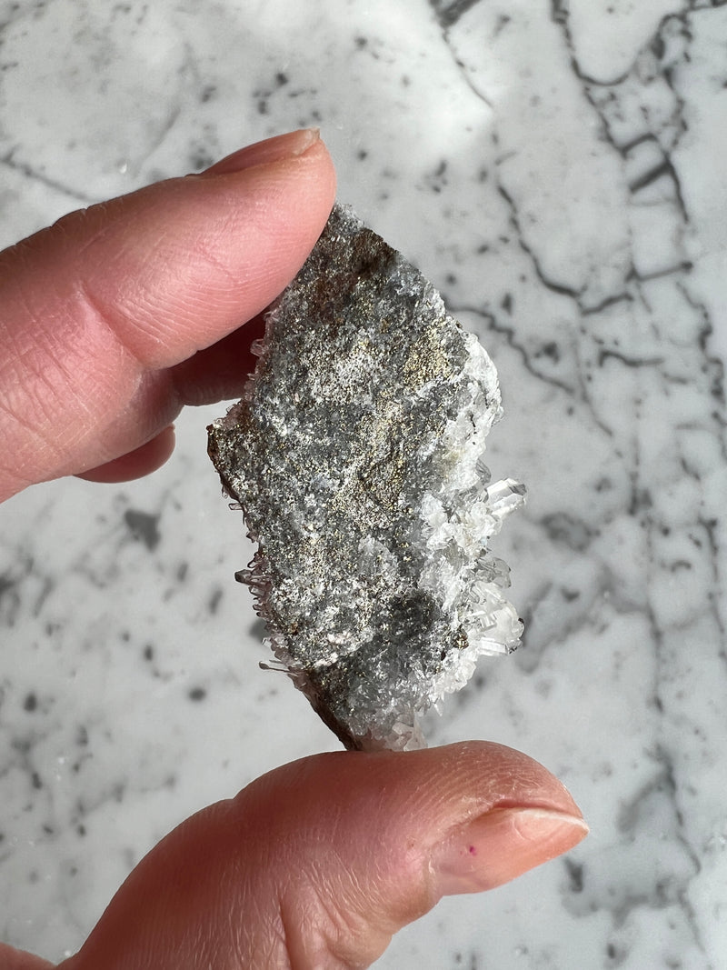 Quartz Cluster with Pyrite PY7 — The Auric Fields