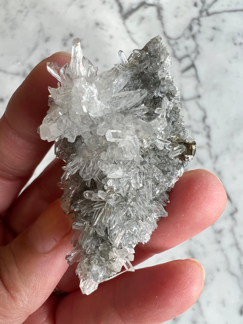Quartz Cluster with Pyrite PY7 — The Auric Fields