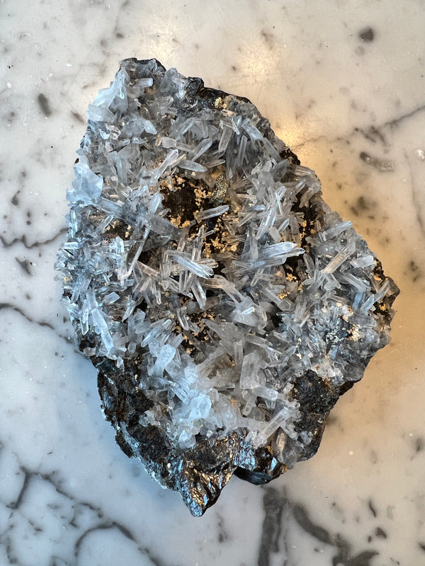 Pyrite with Galena and Quartz Cluster PYQ7