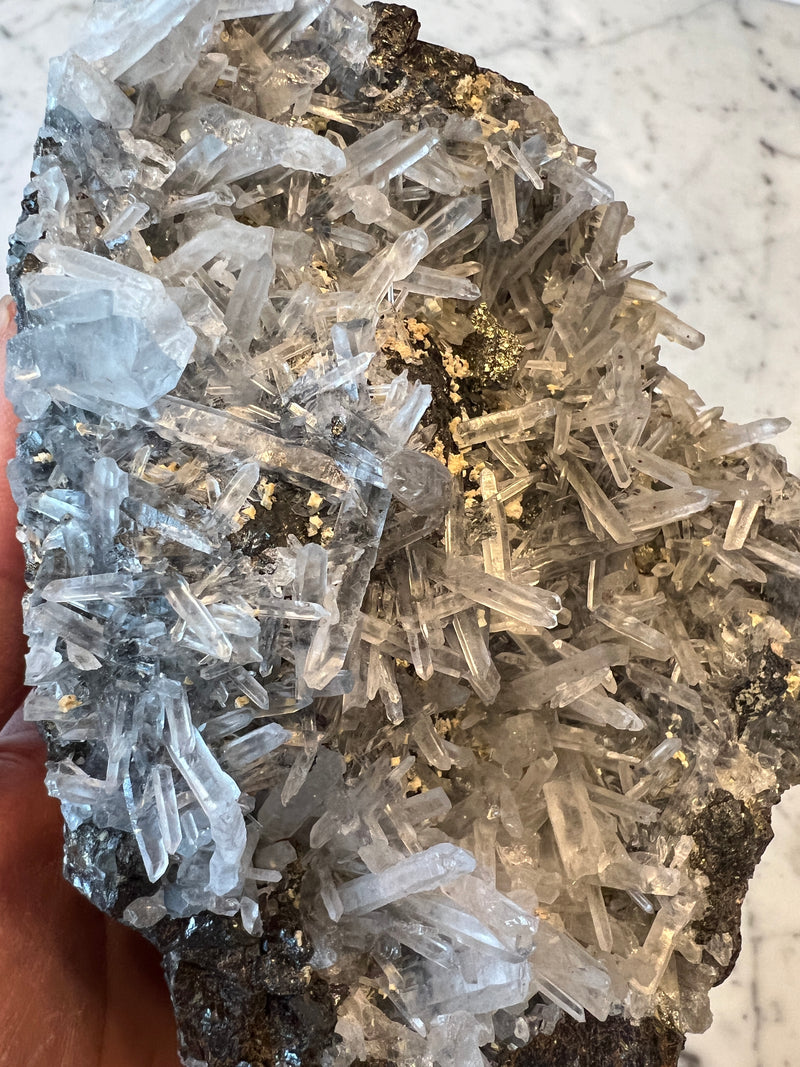 Pyrite with Galena and Quartz Cluster PYQ7