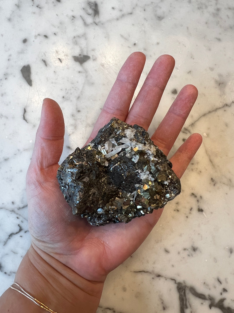 Pyrite with Galena and Quartz Cluster PYQ9