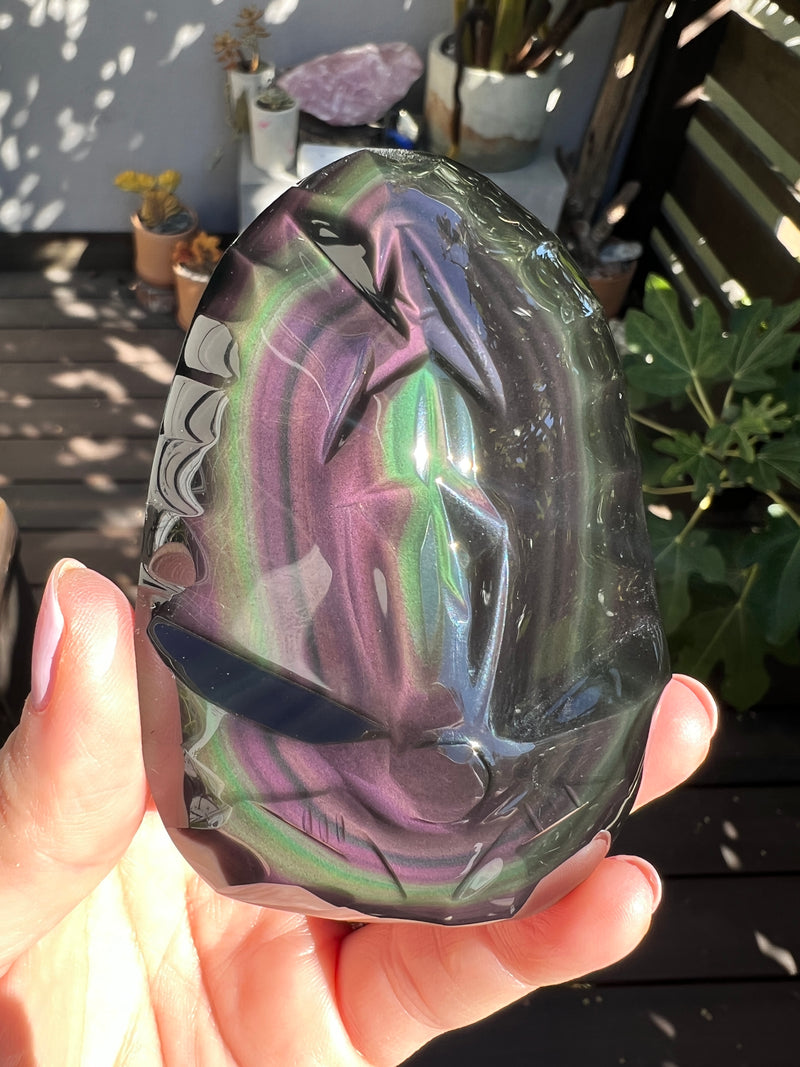 Divine Mother Carving Rainbow Obsidian 280(2)