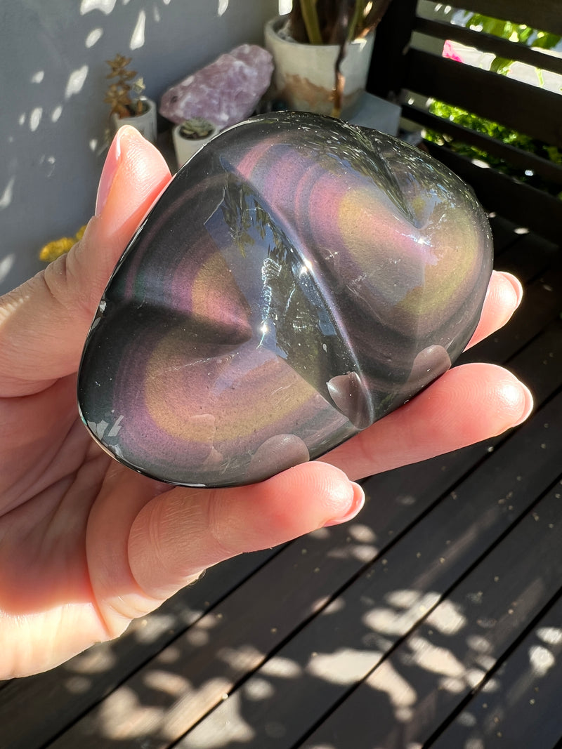 Heart Carving Rainbow Obsidian 63