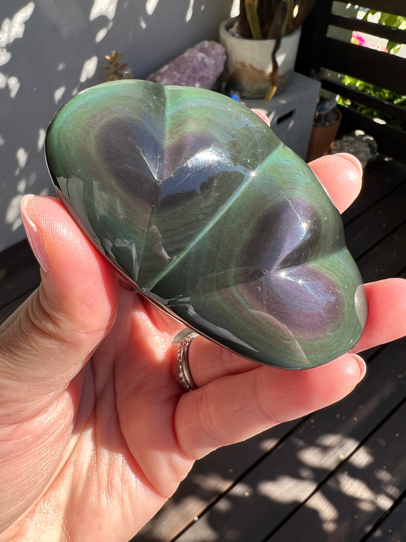 Heart Carving Rainbow Obsidian 51