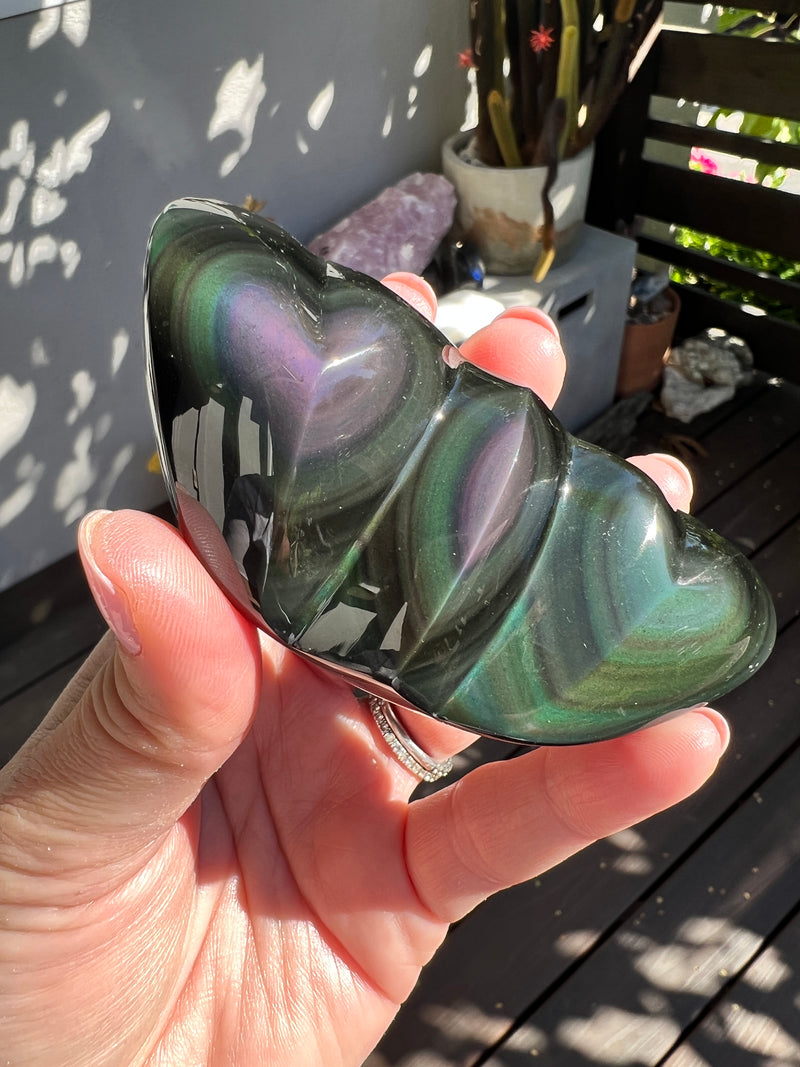Heart Carving Rainbow Obsidian 58