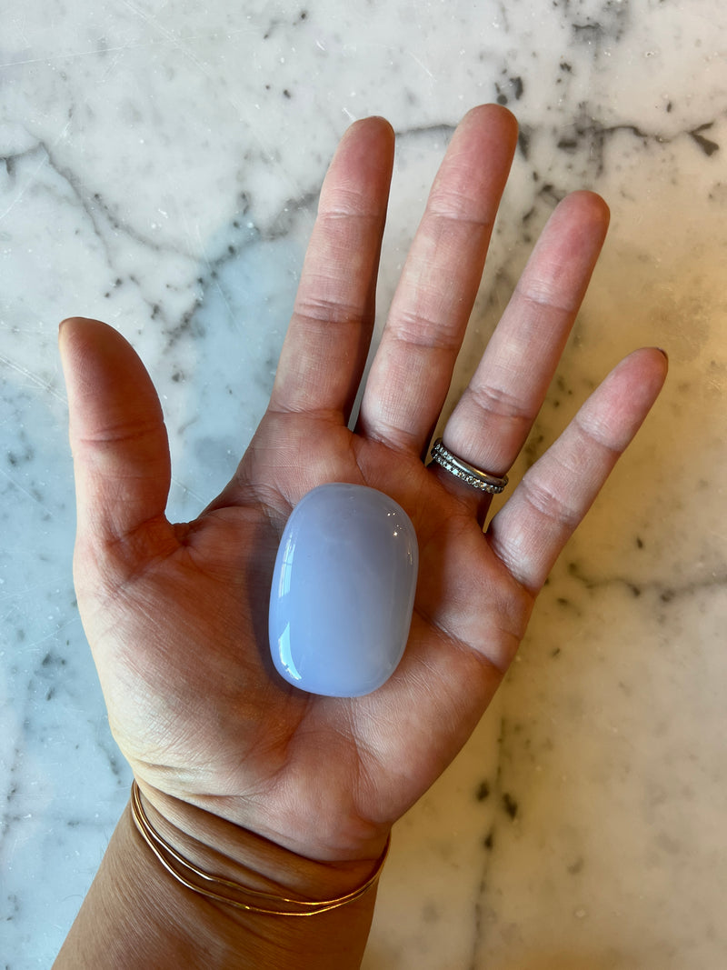 Blue Chalcedony (small palm stone)